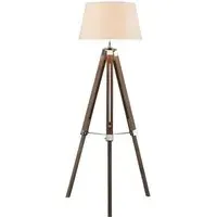 Baline Tripod Floor Lamp - Cream, Brown