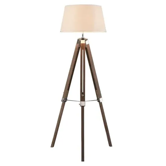 Baline Tripod Floor Lamp - Cream, Brown