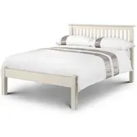 Ballari Double Bed Frame Low Foot - Stone White, Pine