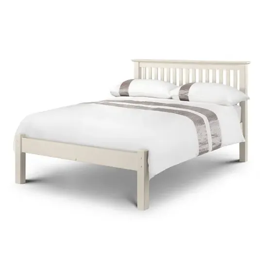 Ballari King Size Bed Frame Low Foot - Stone White, Pine