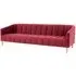 Balles 3-Seater Sofa with Channel Tufting - Wine, Velvet