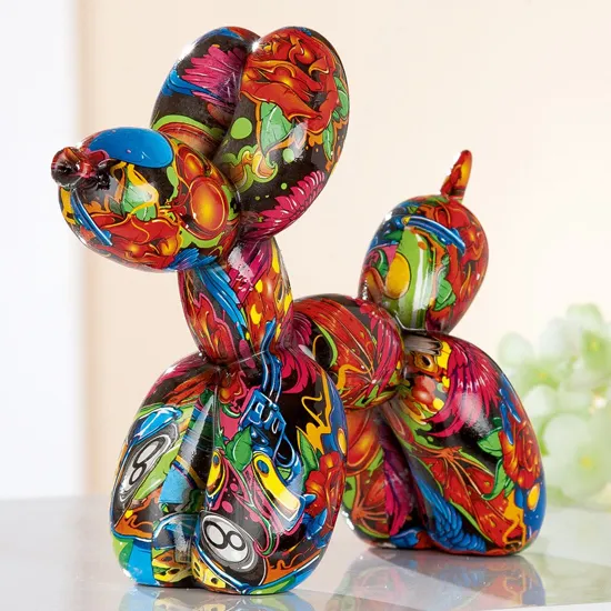 Balloon Dog Pop Art Sculpture - Multicolor, Polyresin product
