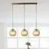 Balls 3 Lights Bar Pendant Light - Amber, Antique Brass