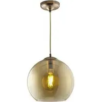 Balls Medium Ceiling Pendant Light - Amber, Antique Brass