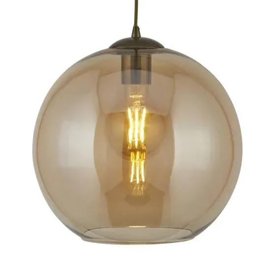Balls Small Ceiling Pendant Light - Amber, Antique Brass image