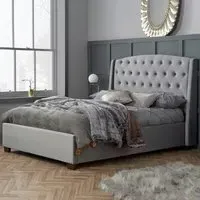 Balmorals Double Bed - Grey, Fabric