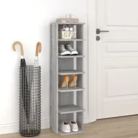 Balta 6-Shelf Shoe Storage Rack - Grey Sonoma Oak, Engineered Wood alternate view