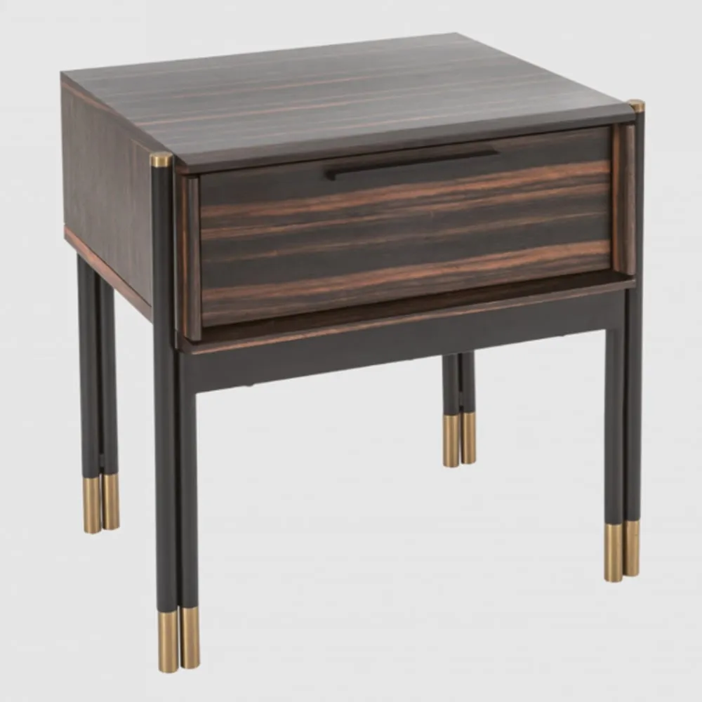 Balta Bedside Cabinet with 1 Drawer - Ebony