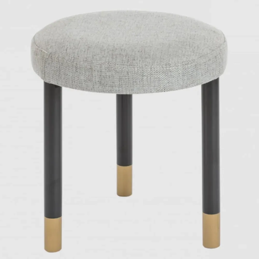 Balta Round Dressing Stool - Stone Grey, Fabric image