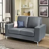 Baltic 2-Seater Sofa - Grey, Faux Leather