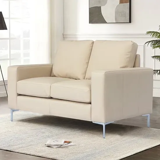 Baltic 2-Seater Sofa - Ivory, Faux Leather