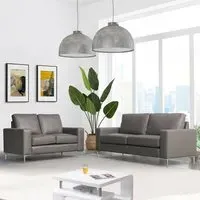 Baltic 3+2 Sofa Set - Dark Grey, Faux Leather