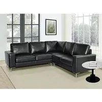 Baltic Corner Sofa - Black, Faux Leather