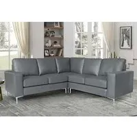 Baltic Corner Sofa - Dark Grey, Faux Leather