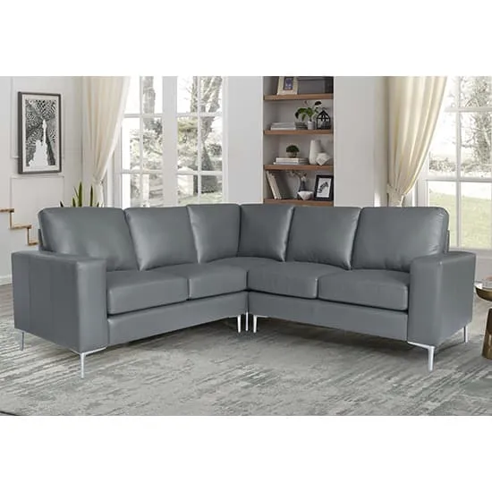 Baltic Corner Sofa - Dark Grey, Faux Leather