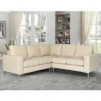 Baltic Corner Sofa - Ivory, Faux Leather