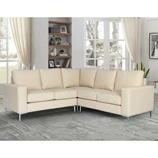 Baltic Corner Sofa - Ivory, Faux Leather image