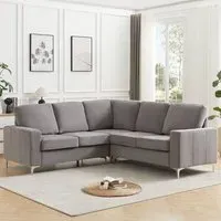 Baltic L-Shaped Corner Sofa - Grey, Fabric