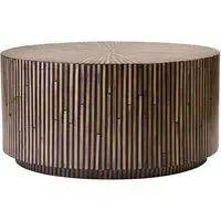 Baltimore Round Coffee Table with Bamboo Inlay - Natural