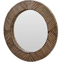 Baltimore Round Wall Mirror - Natural, Bamboo