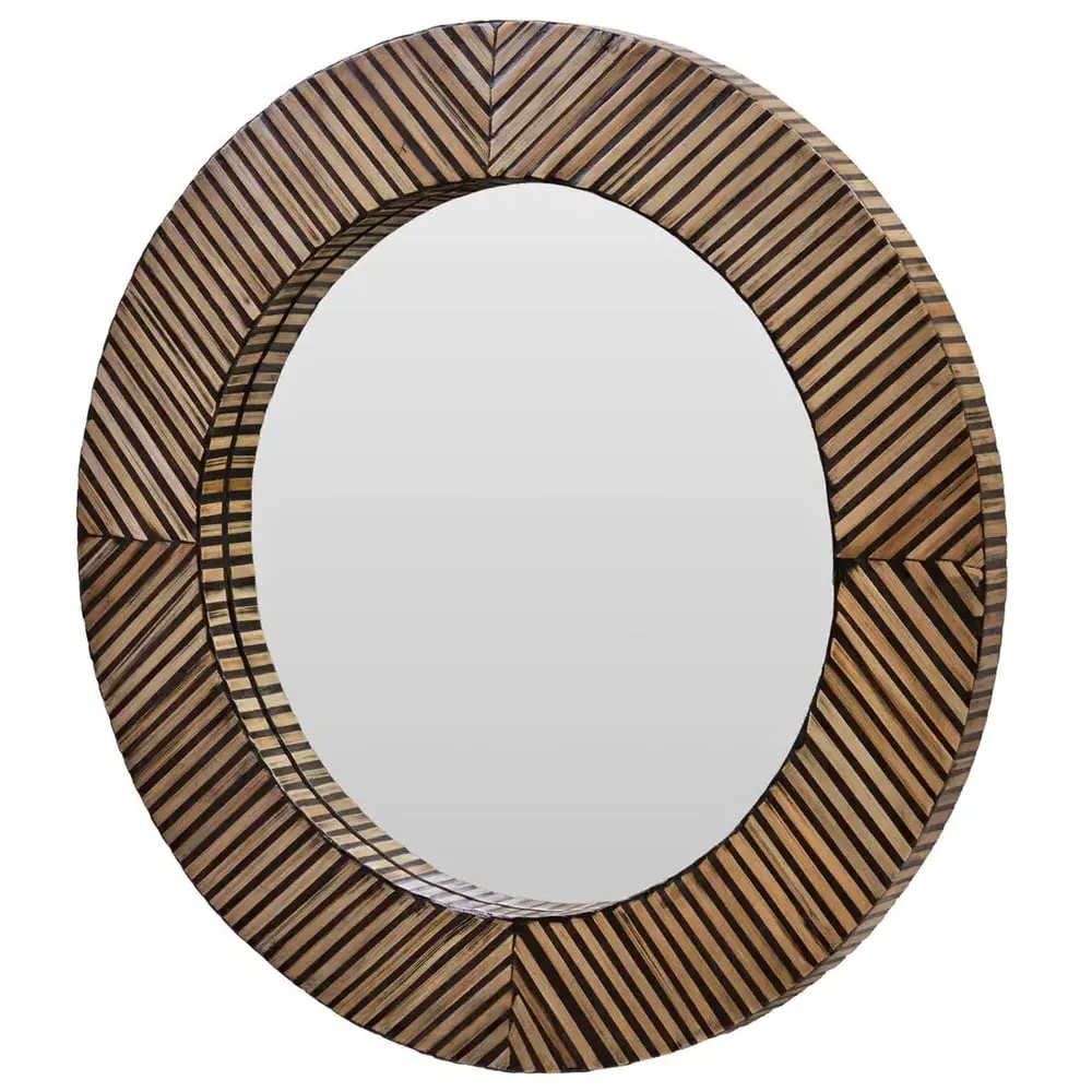 Baltimore Round Wall Mirror - Natural, Bamboo