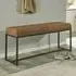 Baltimore Small Hallway Seating Bench - Brown, Leather