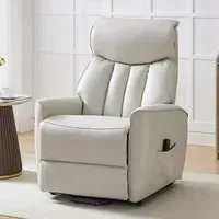 Balzac Electric Recliner Chair with Quadruple Motor - Sandy, Leather