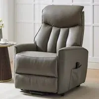 Balzac Electric Recliner Chair with Quadruple Motor - Taupe, Leather