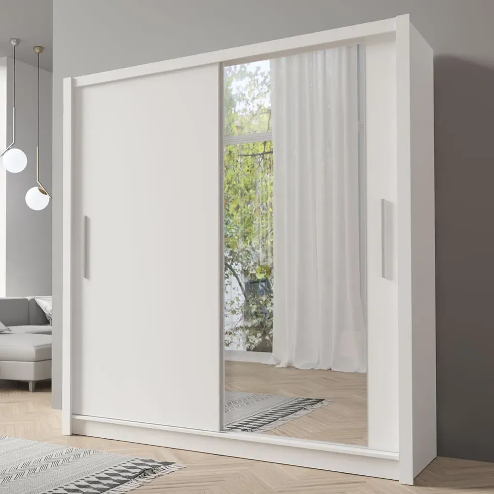 Balzac Large Wardrobe with Sliding Doors - White