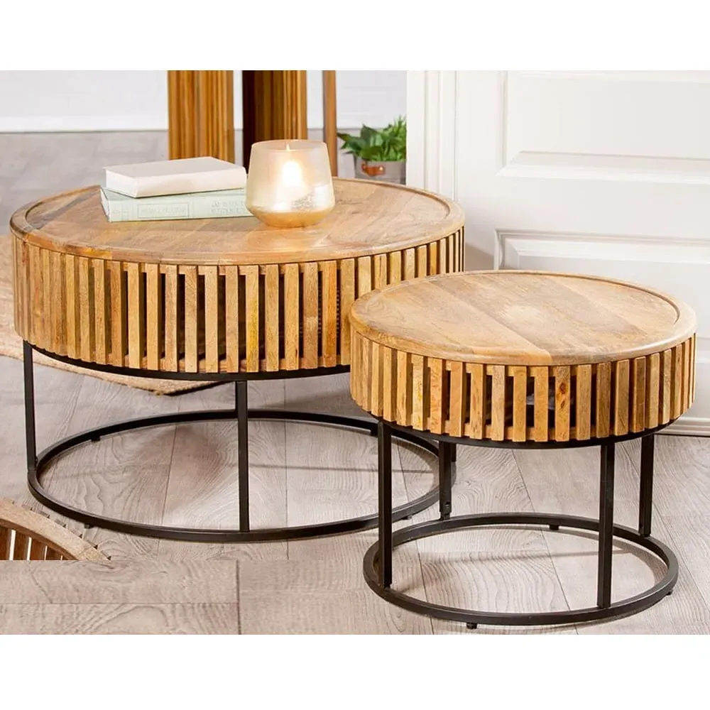 Balzac Set of 2 Side Tables - Natural, Wood image