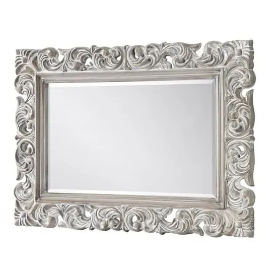 Bambina Distressed Wall Mirror - Wood Effect image