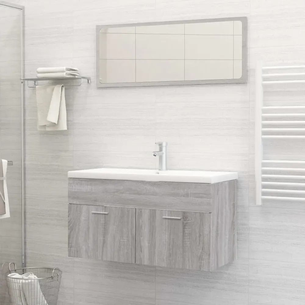 Banff 2 Piece Bathroom Furniture Set - Grey Sonoma