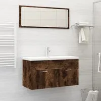 Banff 2-Piece Bathroom Furniture Set - Smoked Oak, Engineered Wood alternate view