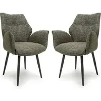 Banff Dining Chairs - Green, Fabric