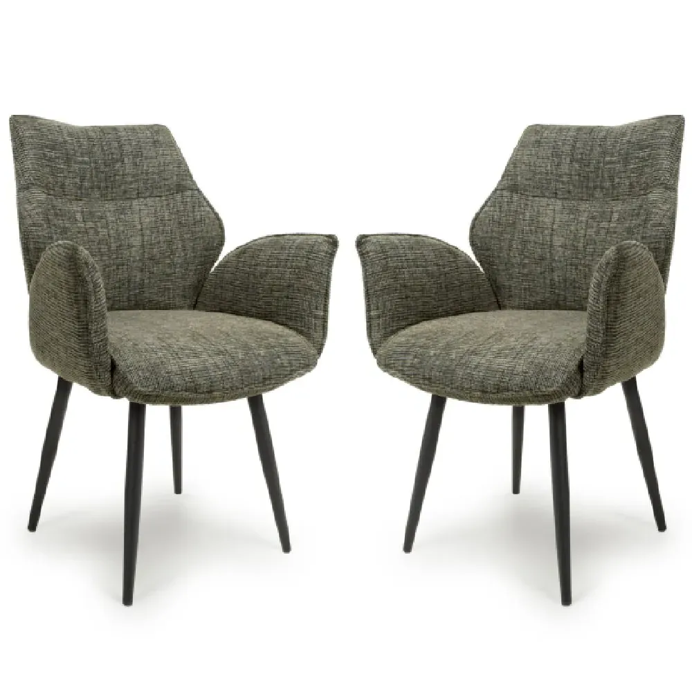 Banff Dining Chairs - Green, Fabric image