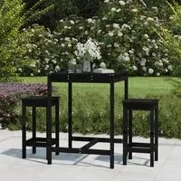 Bangor 3-Piece Garden Bar Set - Black, Pine
