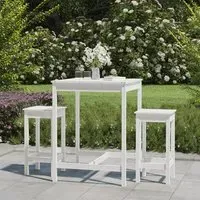 Bangor 3-Piece Garden Bar Set - White, Pine
