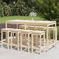 Bangor 9-Piece Garden Bar Set - Brown, Pine