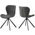 Bangor Fabric Dining Chairs with Black Legs - Grey