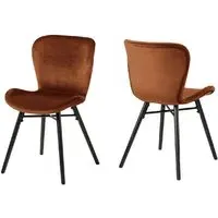 Bangor Pair of Dining Chairs - Copper Fabric, Black Legs alternate view