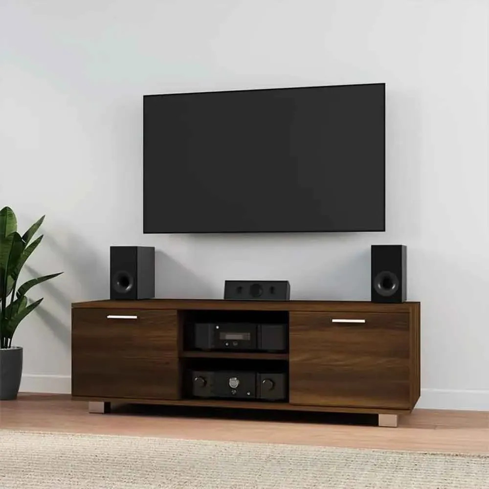 Banning 120cm TV Stand with 2 Doors - Brown Oak