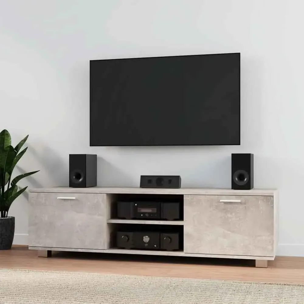 Banning 140cm TV Stand with Storage - Concrete Grey