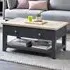 Baqia Coffee Table with 2 Drawers - Dark Grey, Oak