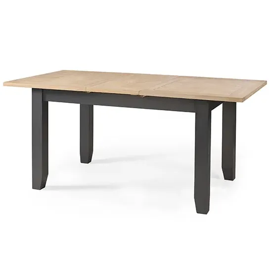 Baqia Extending Dining Table - Dark Grey, Oak