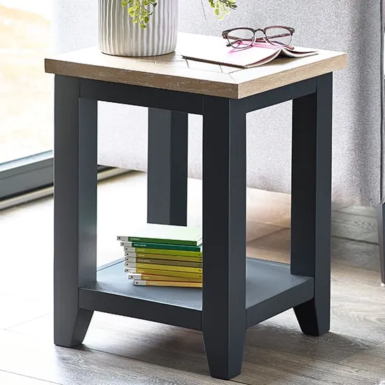 Baqia Lamp Table - Dark Grey, Oak image