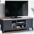 Baqia TV Stand with 2 Doors - Dark Grey, Oak