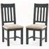 Baqia Wooden Dining Chairs Pair - Dark Grey, Oak