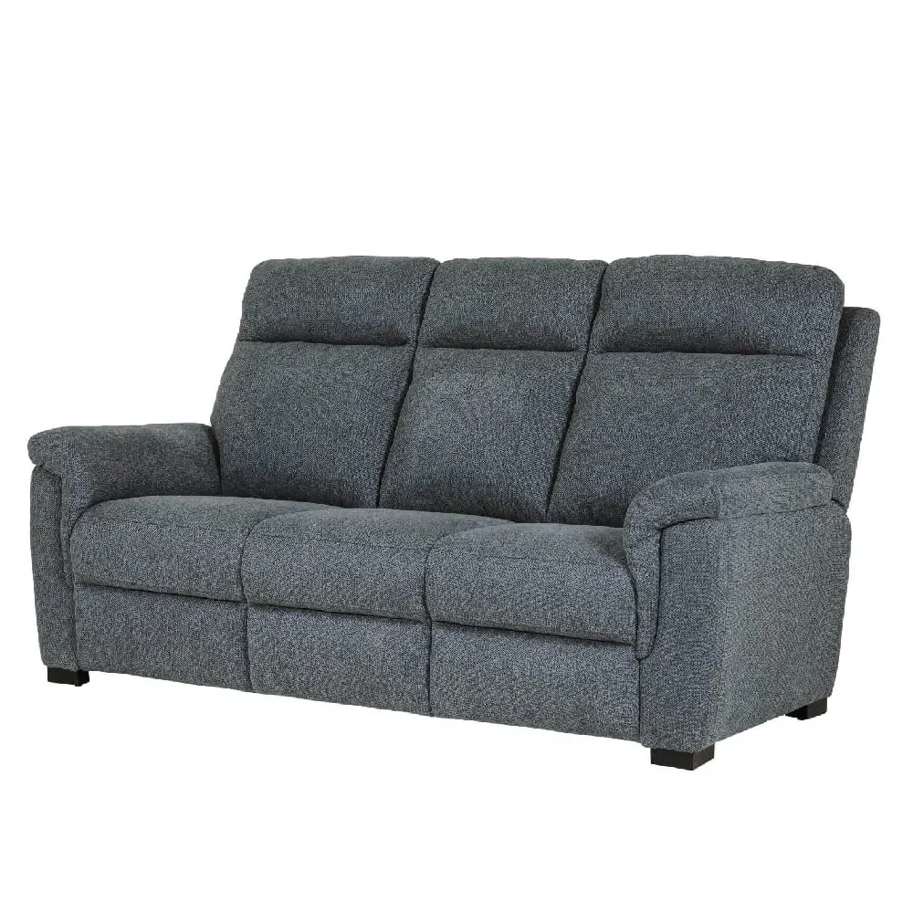 Baraboo 3-Seater Sofa with Black Legs - Azul, Fabric