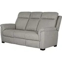 Baraboo 3-Seater Sofa with Black Legs - Grey, Fabric