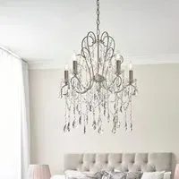 Baraboo 5 Light Glass Pendant Ceiling Light - Aged Silver